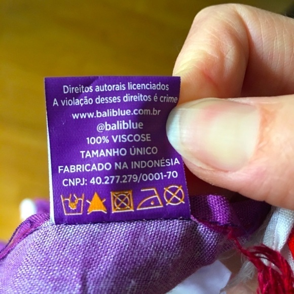 Colorful, Rainbow, Art Deco, Pashmina Style Fringe Wrap Scarf from Brazil - Picture 5 of 15